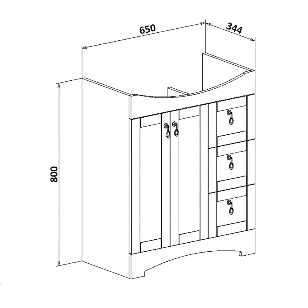 Фото 3 Тумба под раковину Runo 00-00000824 70см Фото 3 Тумба под раковину Runo 00-00000824 70см