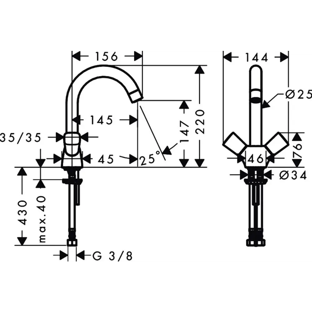 Фото 2 Смеситель для раковины Hansgrohe Logis 71221000 двухвентильный цвет хром Фото 2 Смеситель для раковины Hansgrohe Logis 71221000 двухвентильный цвет хром