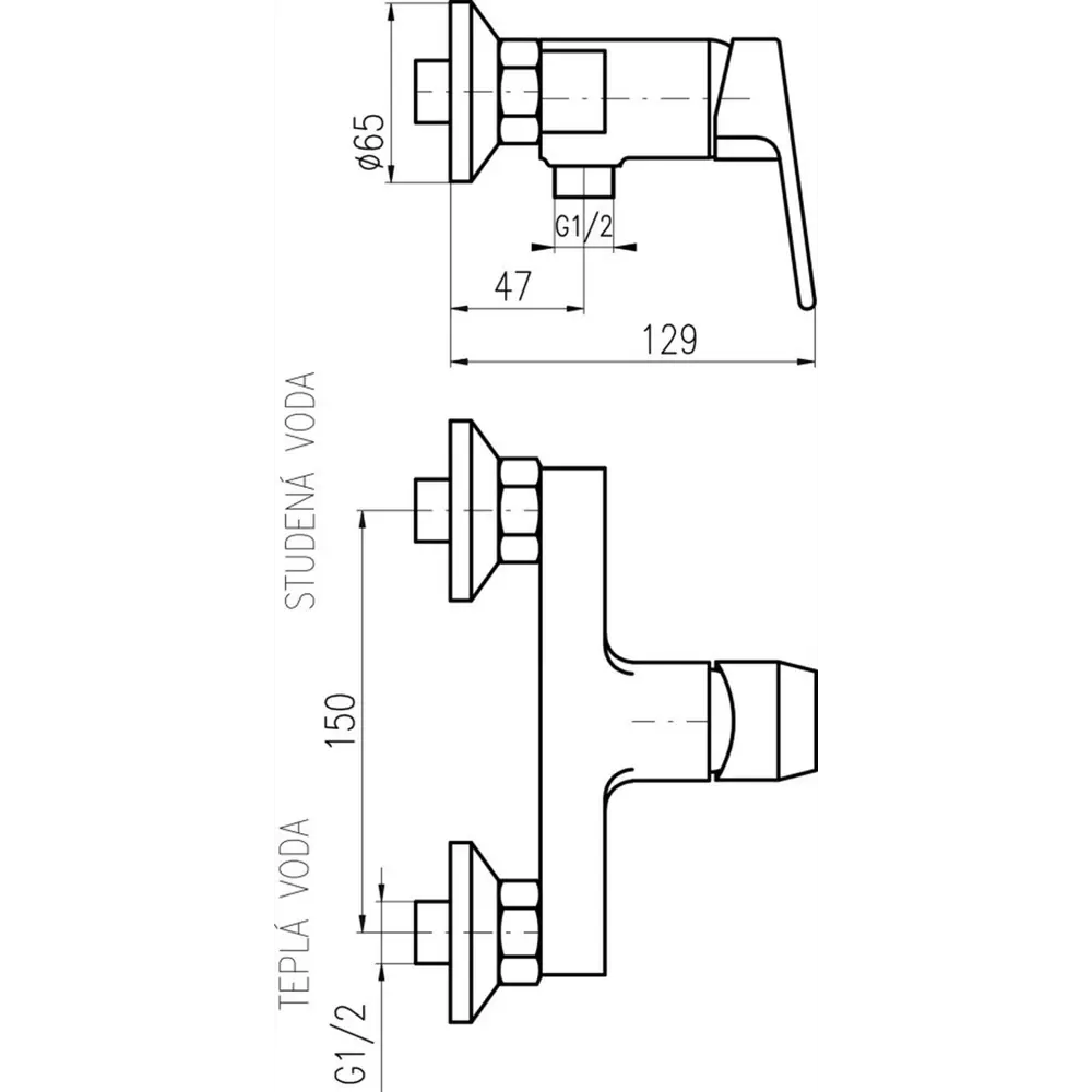 Фото 2 Смеситель для душа RAVSLEZAK CO181.5 однорычажный цвет хром