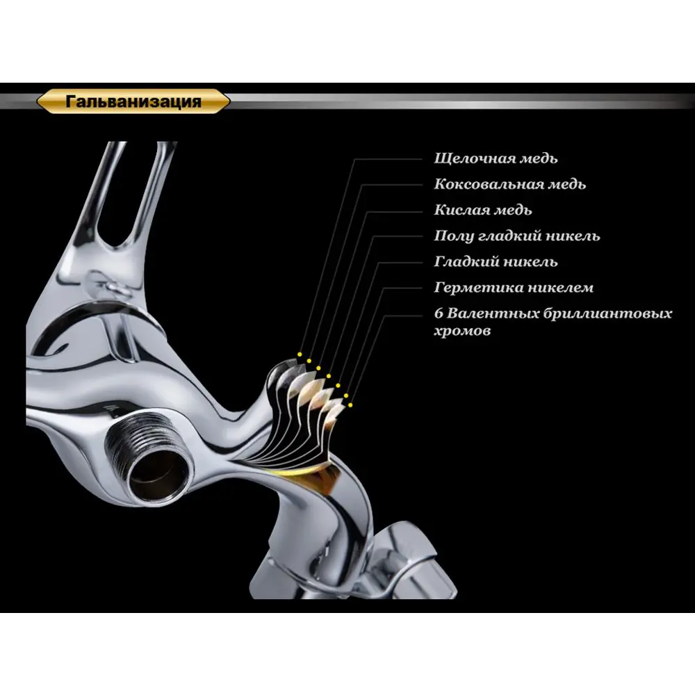 Фото 6 Смеситель для душа D&K Eucharius Rhein DA1373101 однорычажный цвет хром