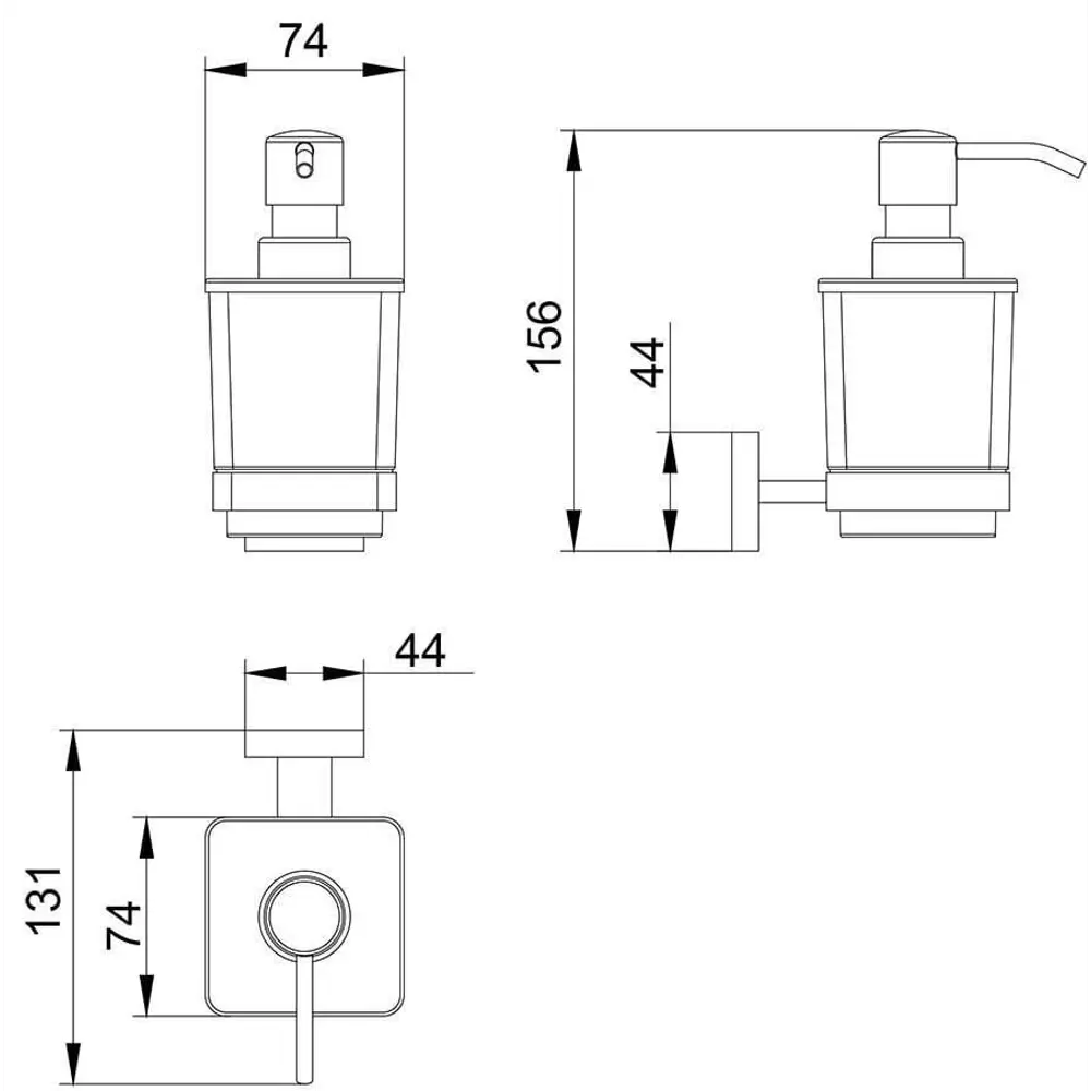 Фото 2 Дозатор для жидкого мыла Timo Selene 10039/00 Фото 2 Дозатор для жидкого мыла Timo Selene 10039/00