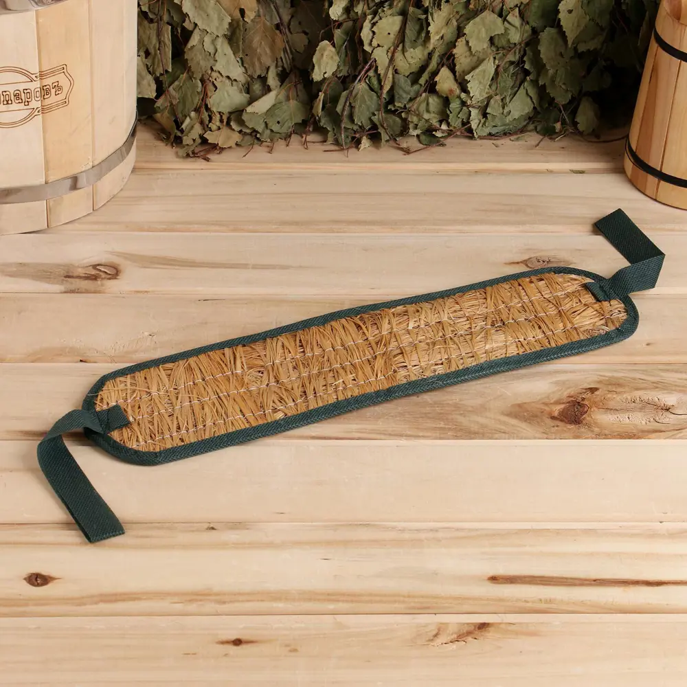 Фото Мочалка лыковая с ручками 70/43x12x08 см Фото Мочалка лыковая с ручками 70/43x12x08 см