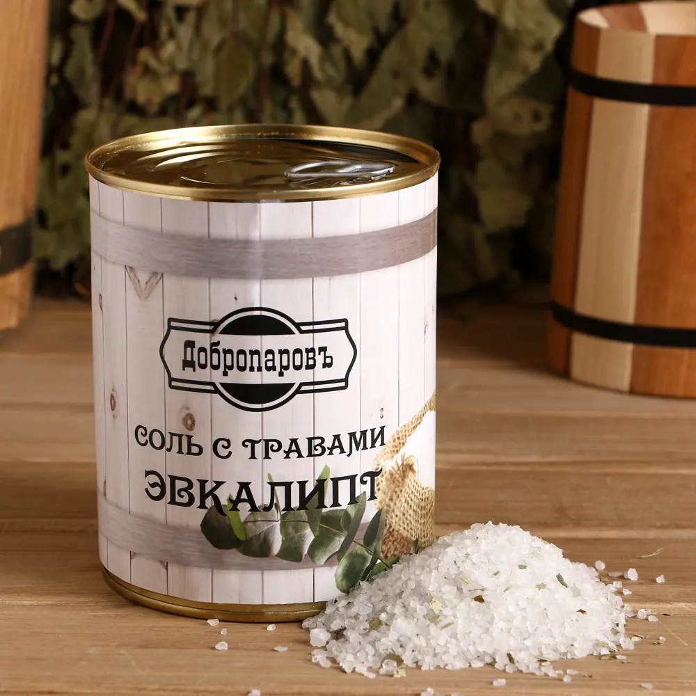 Фото Соль для бани с травами Эвкалипт в банке Фото Соль для бани с травами Эвкалипт в банке