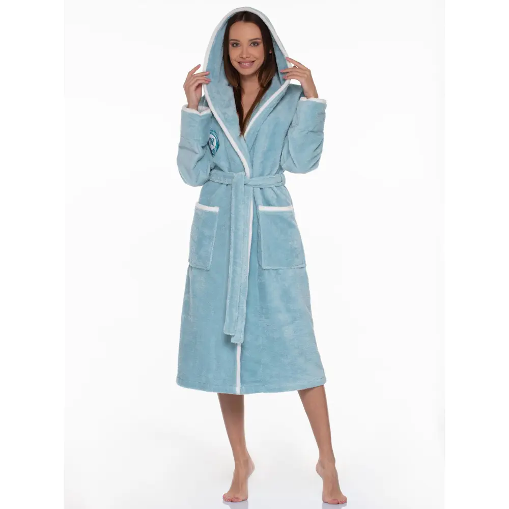 Фото 2 Банный халат Atlasplus AP-ХалЖКБамМ мятный размер 44-46 цвет зеленый Фото 2 Банный халат Atlasplus AP-ХалЖКБамМ мятный размер 44-46 цвет зеленый