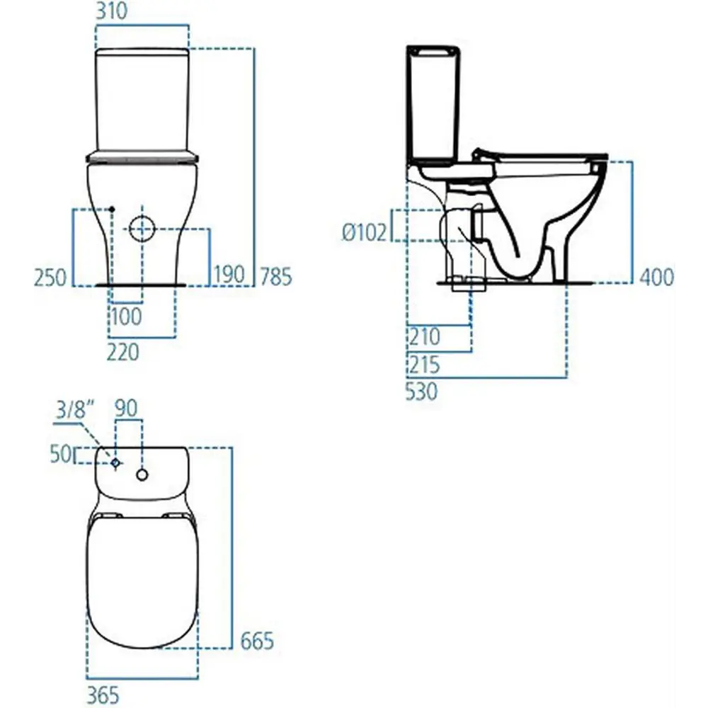 Фото 6 Чаша для унитаза-компакта Ideal Standard Tesi AquaBlade T008701 Фото 6 Чаша для унитаза-компакта Ideal Standard Tesi AquaBlade T008701