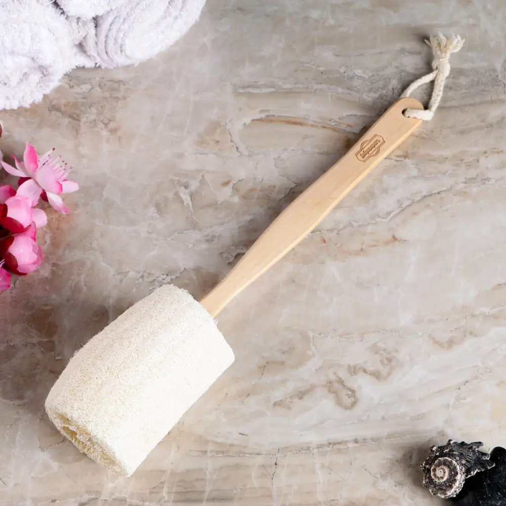 Фото Мочалка с ручкой люфа гладкая Фото Мочалка с ручкой люфа гладкая