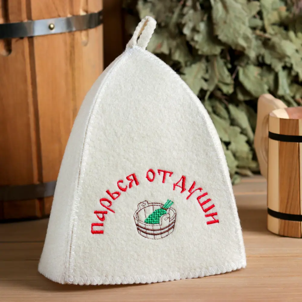 Фото 2 Набор для бани Парься от души шапка рукавица