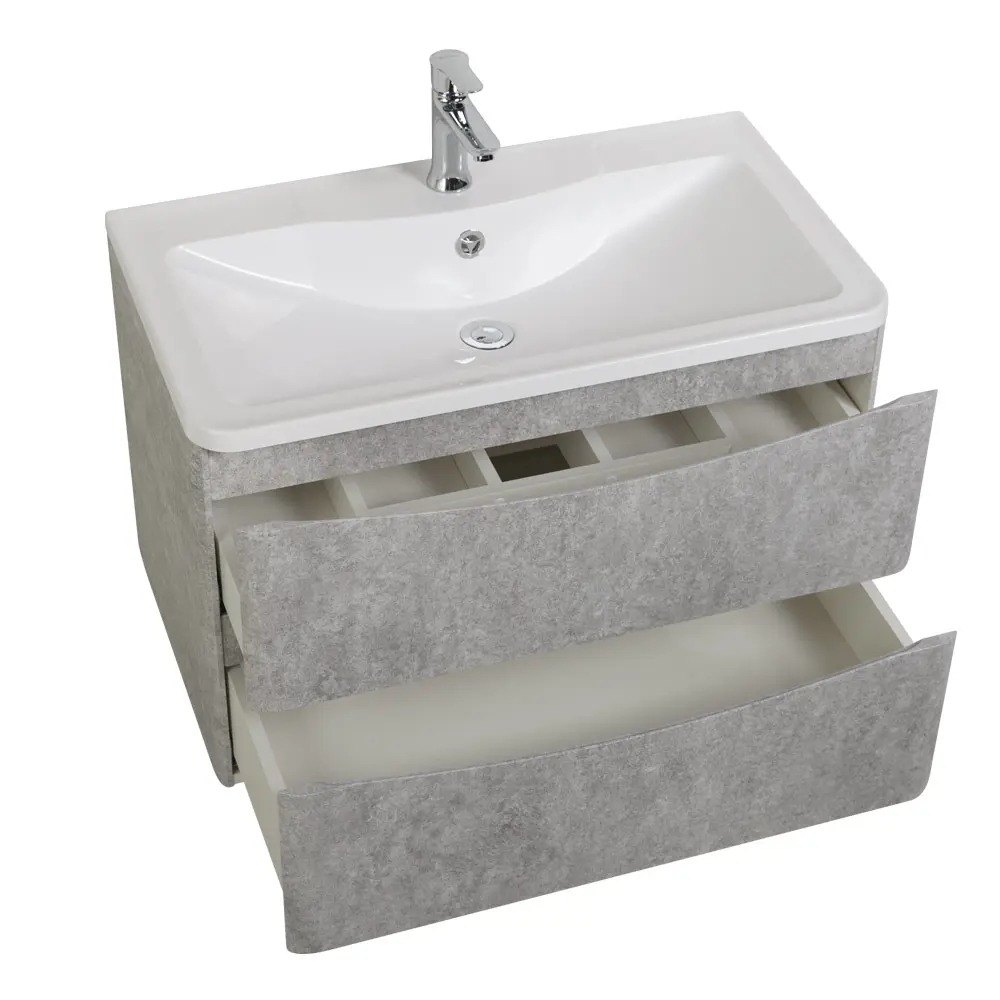 Фото 2 Тумба под раковину Belbagno Acqua-900-2C-SO-CVG подвесная 90см цвет серый структурированный Фото 2 Тумба под раковину Belbagno Acqua-900-2C-SO-CVG подвесная 90см цвет серый структурированный