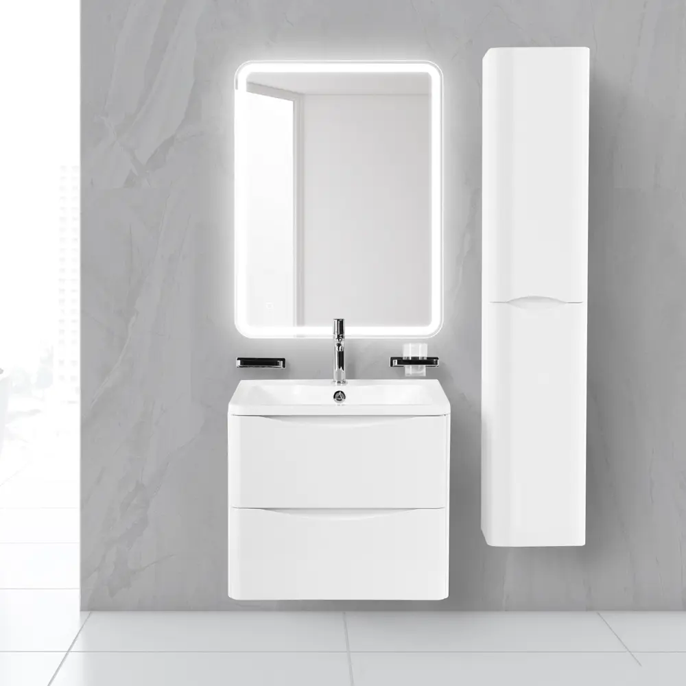 Фото 5 Тумба под раковину Belbagno ACQUA-700-2C-SO-BL подвесная 70см цвет белый Фото 5 Тумба под раковину Belbagno ACQUA-700-2C-SO-BL подвесная 70см цвет белый