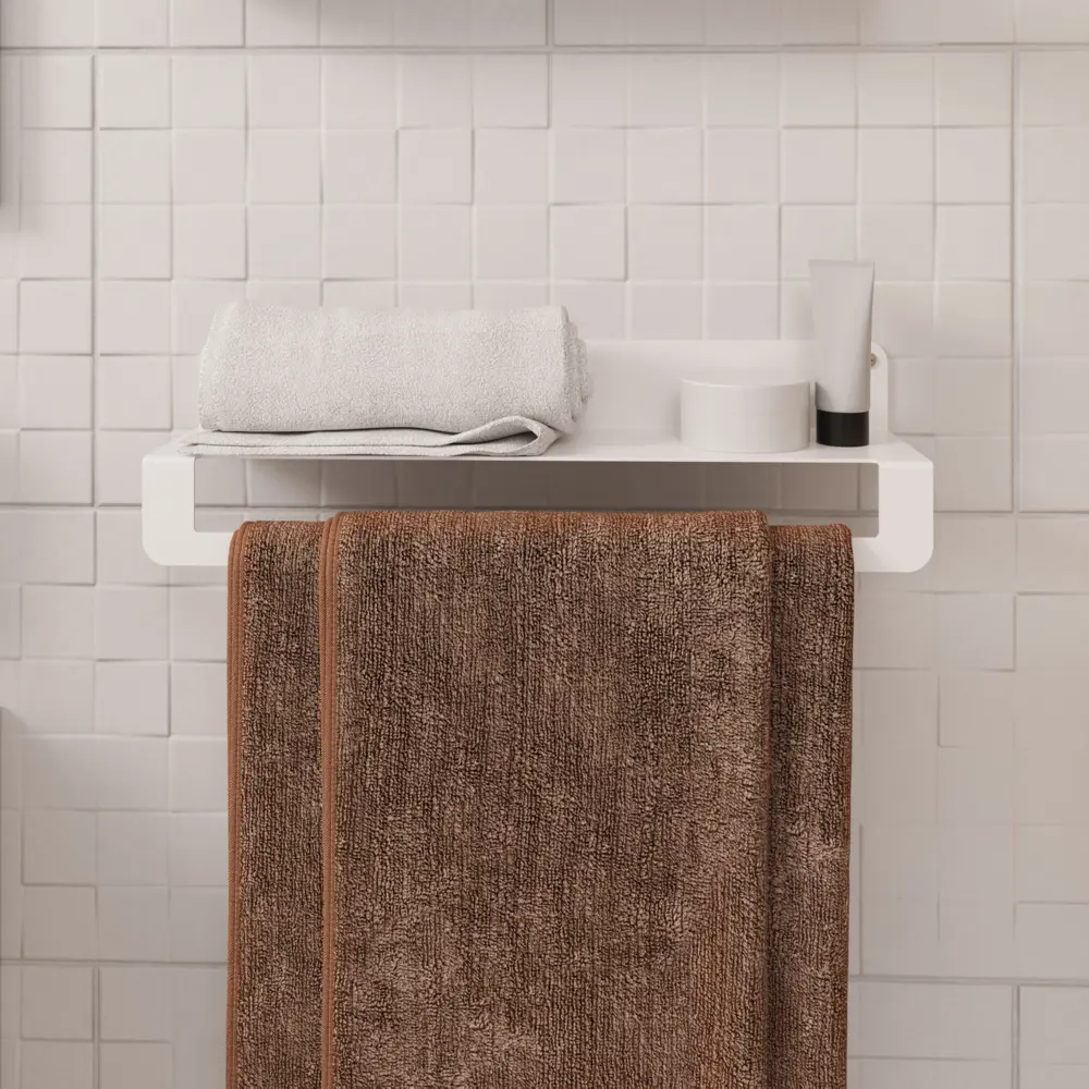 Фото 5 Полка для ванной Tempache 1040346-8 нержавеющая сталь цвет белый