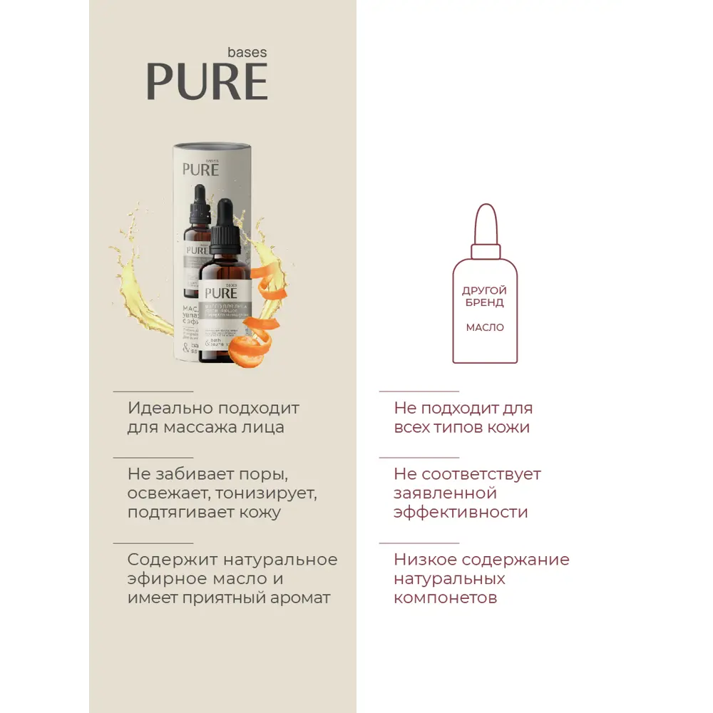 Фото 4 Масло для лица Pure Bases 907037 увлажнение 30мл Фото 4 Масло для лица Pure Bases 907037 увлажнение 30мл