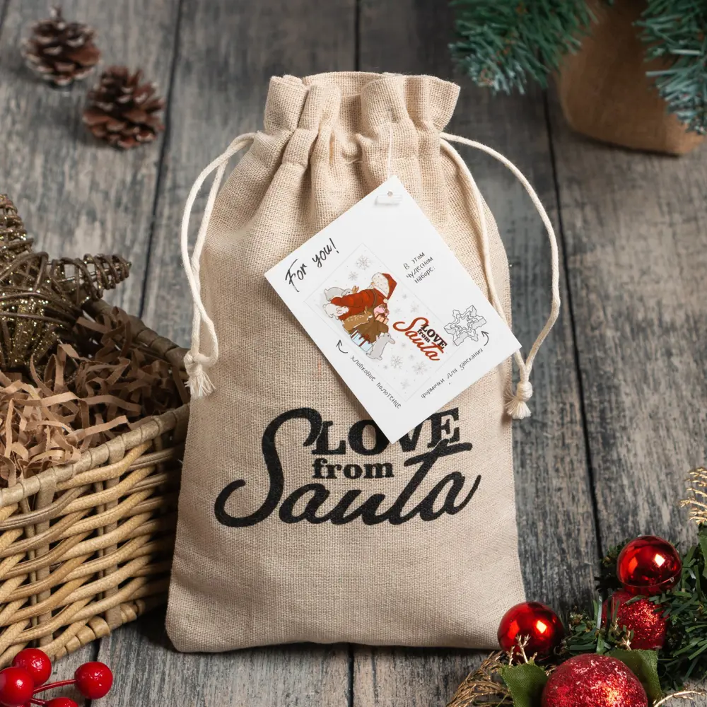 Фото 2 Набор в мешочке Этель From Santa: полотенце 40x73 см, формочки для запекания - 3 шт Фото 2 Набор в мешочке Этель From Santa: полотенце 40x73 см, формочки для запекания - 3 шт