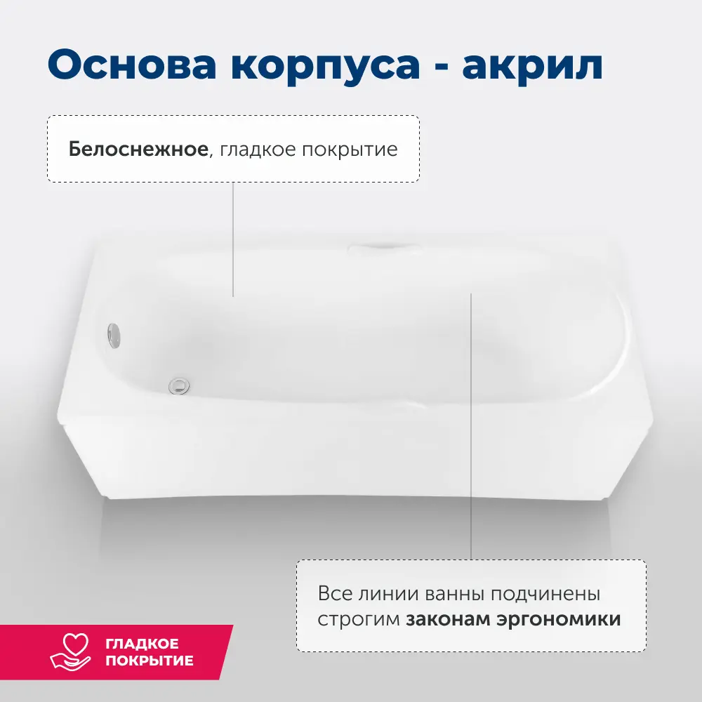 Фото 6 Прямоугольная ванна Aquanet 00239540 акрил 150x70см