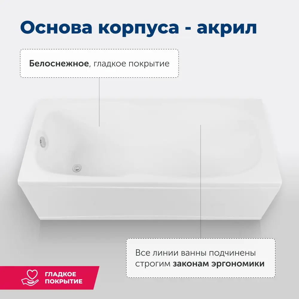 Фото 5 Прямоугольная ванна Aquanet 00231080 акрил 180x80см