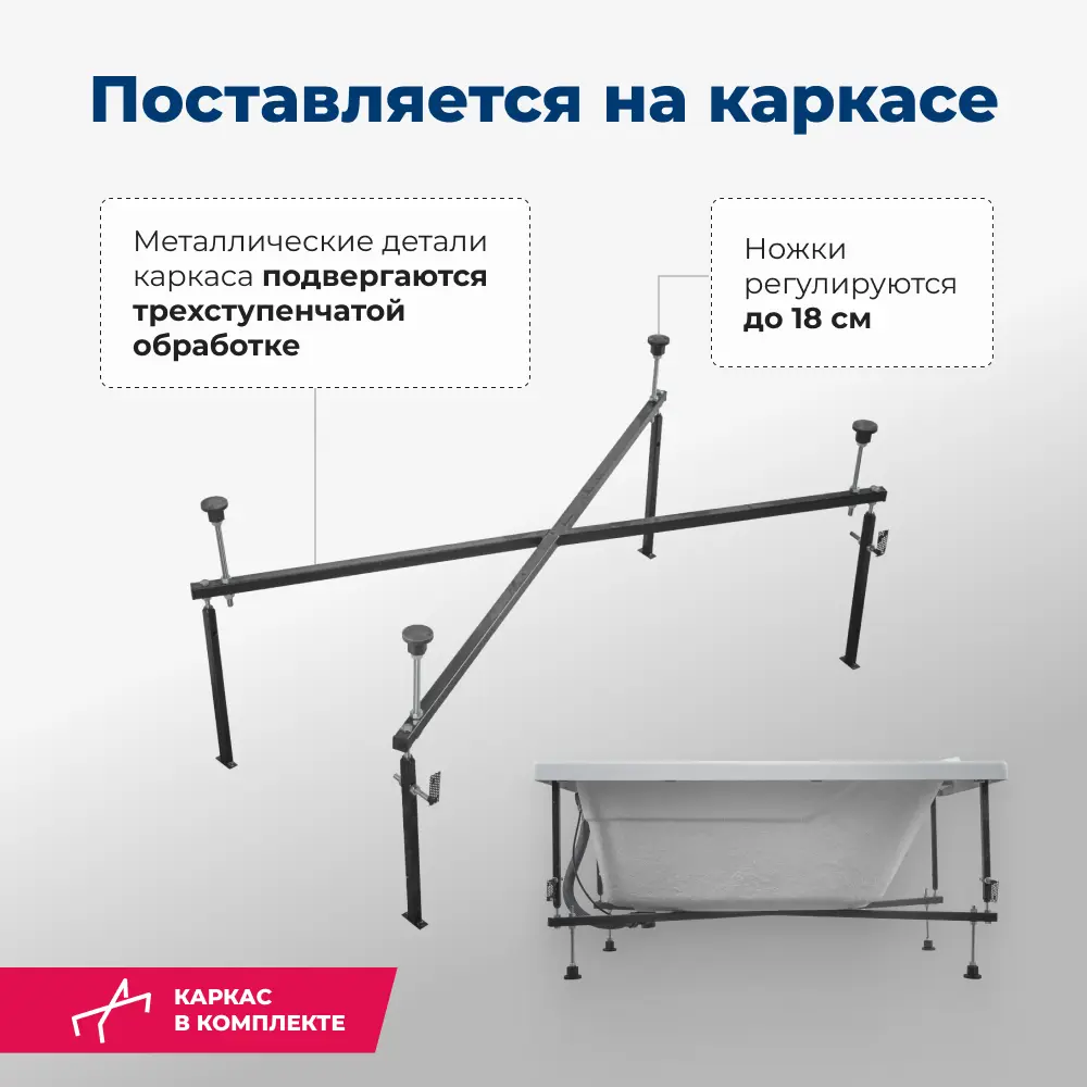 Фото 4 Прямоугольная ванна Aquanet 00205300 акрил 129.9x70см Фото 4 Прямоугольная ванна Aquanet 00205300 акрил 129.9x70см