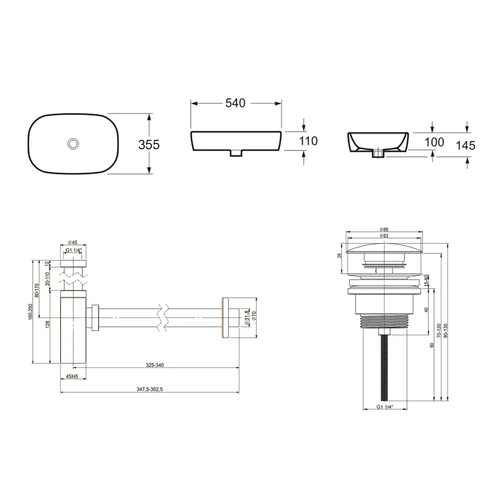 Фото 8 Накладная раковина Lavinia Boho Bathroom Sink Slim 21520074 фарфор 54 см с донным клапаном и металлическим сифоном Фото 8 Накладная раковина Lavinia Boho Bathroom Sink Slim 21520074 фарфор 54 см с донным клапаном и металлическим сифоном