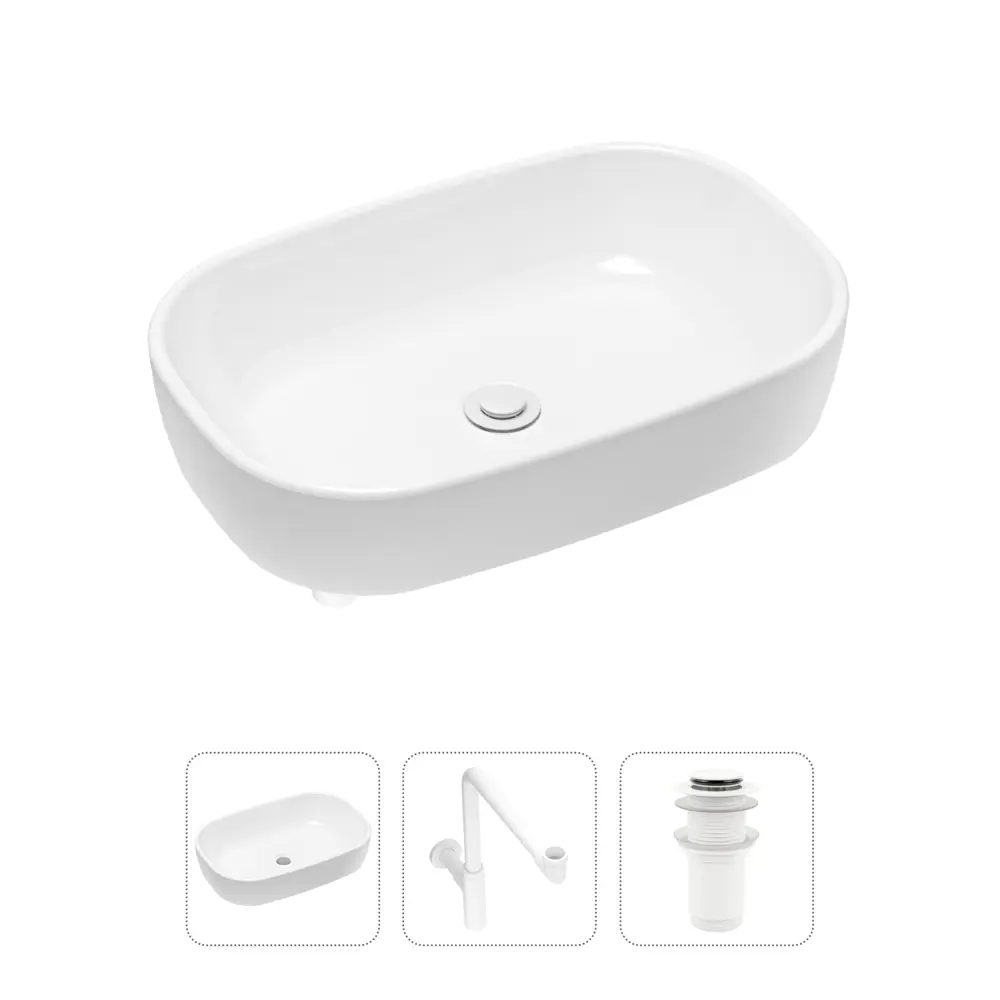 Фото Накладная раковина Lavinia Boho Bathroom Sink 21520053 фарфор 54 см с донным клапаном и металлическим сифоном Фото Накладная раковина Lavinia Boho Bathroom Sink 21520053 фарфор 54 см с донным клапаном и металлическим сифоном