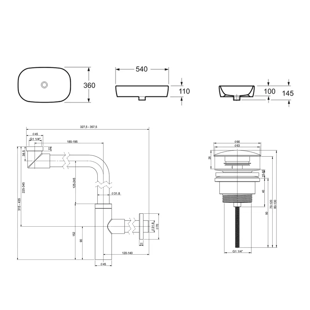 Фото 8 Накладная раковина Lavinia Boho Bathroom Sink 21520050 фарфор 54 см с донным клапаном и металлическим сифоном Фото 8 Накладная раковина Lavinia Boho Bathroom Sink 21520050 фарфор 54 см с донным клапаном и металлическим сифоном