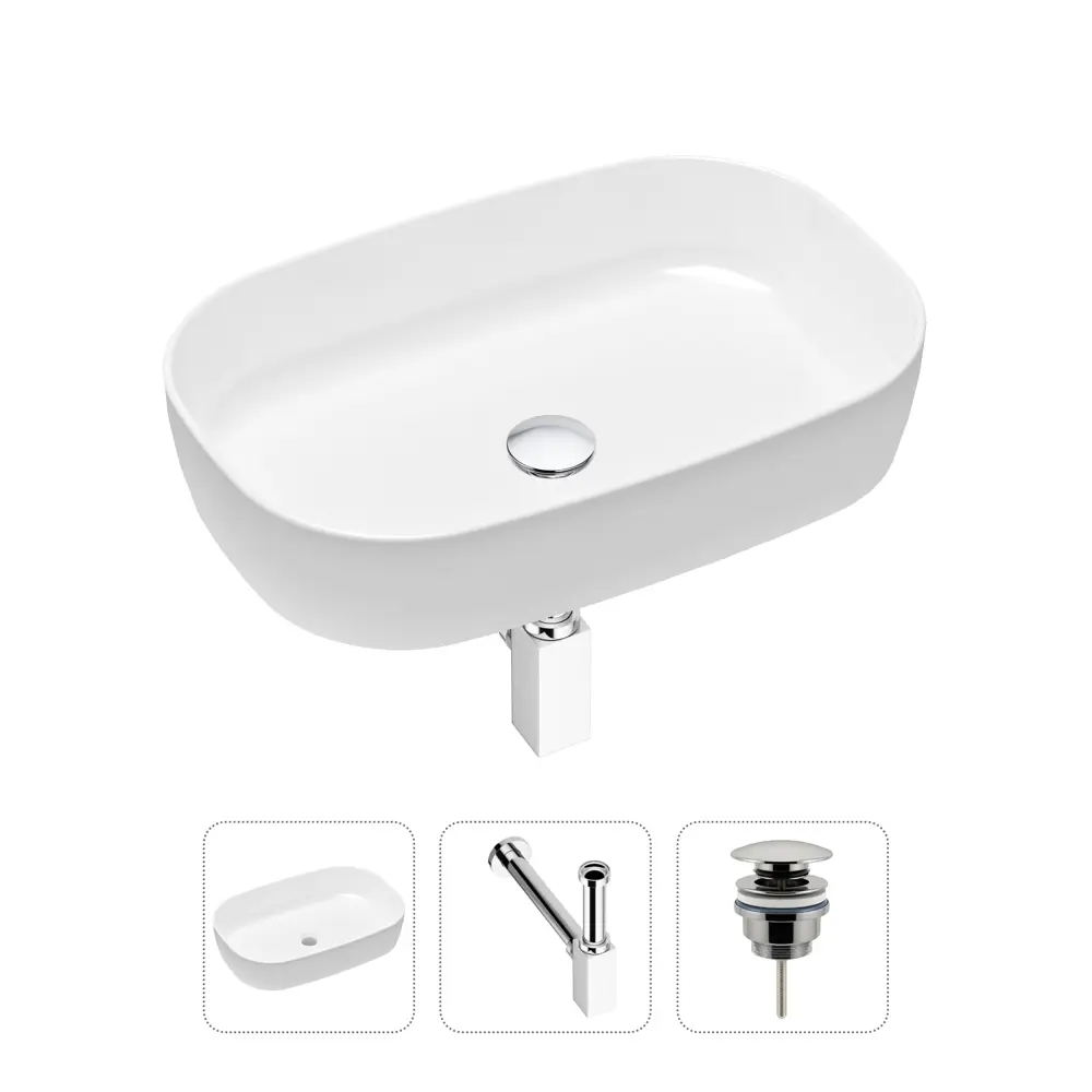 Фото Накладная раковина Lavinia Boho Bathroom Sink Slim 21520070 фарфор 54 см с донным клапаном и металлическим сифоном Фото Накладная раковина Lavinia Boho Bathroom Sink Slim 21520070 фарфор 54 см с донным клапаном и металлическим сифоном