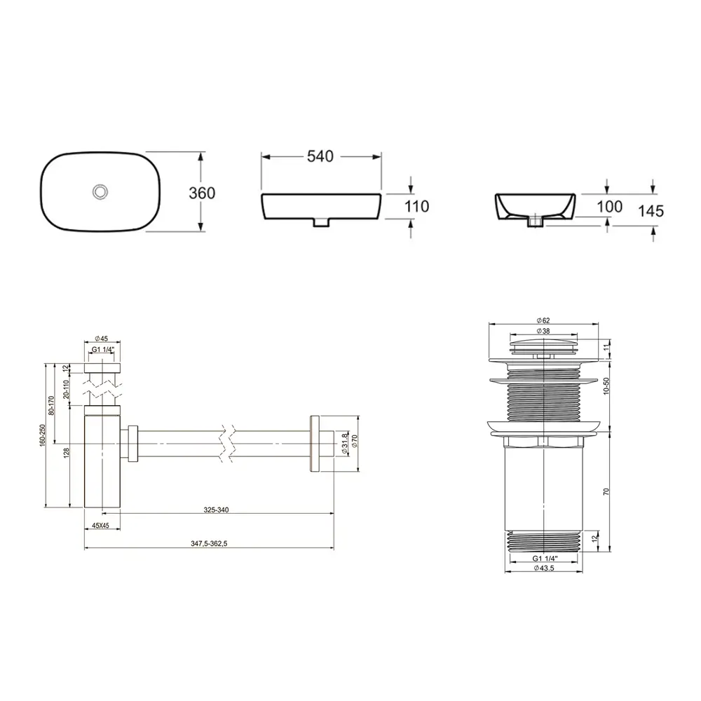 Фото 7 Накладная раковина Lavinia Boho Bathroom Sink 21520015 фарфор 54 см с донным клапаном и металлическим сифоном Фото 7 Накладная раковина Lavinia Boho Bathroom Sink 21520015 фарфор 54 см с донным клапаном и металлическим сифоном