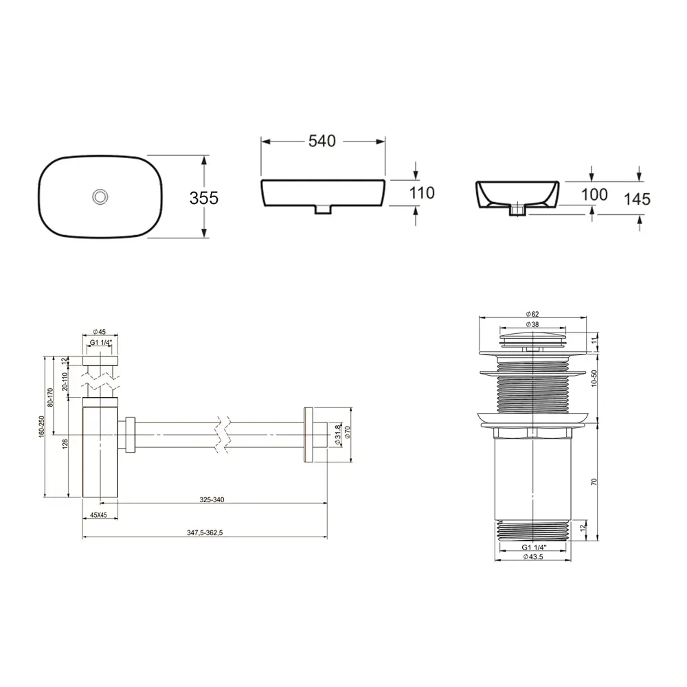 Фото 8 Накладная раковина Lavinia Boho Bathroom Sink Slim 21520075 фарфор 54 см с донным клапаном и металлическим сифоном Фото 8 Накладная раковина Lavinia Boho Bathroom Sink Slim 21520075 фарфор 54 см с донным клапаном и металлическим сифоном