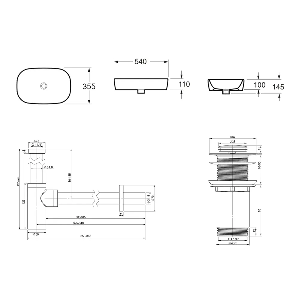 Фото 8 Накладная раковина Lavinia Boho Bathroom Sink Slim 21520063 фарфор 54 см с донным клапаном и металлическим сифоном Фото 8 Накладная раковина Lavinia Boho Bathroom Sink Slim 21520063 фарфор 54 см с донным клапаном и металлическим сифоном
