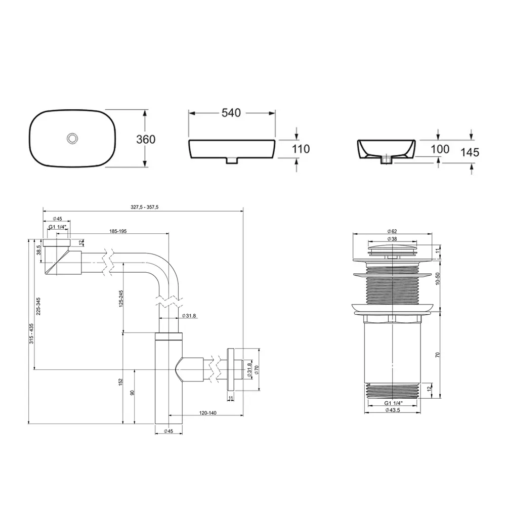 Фото 8 Накладная раковина Lavinia Boho Bathroom Sink 21520051 фарфор 54 см с донным клапаном и металлическим сифоном Фото 8 Накладная раковина Lavinia Boho Bathroom Sink 21520051 фарфор 54 см с донным клапаном и металлическим сифоном