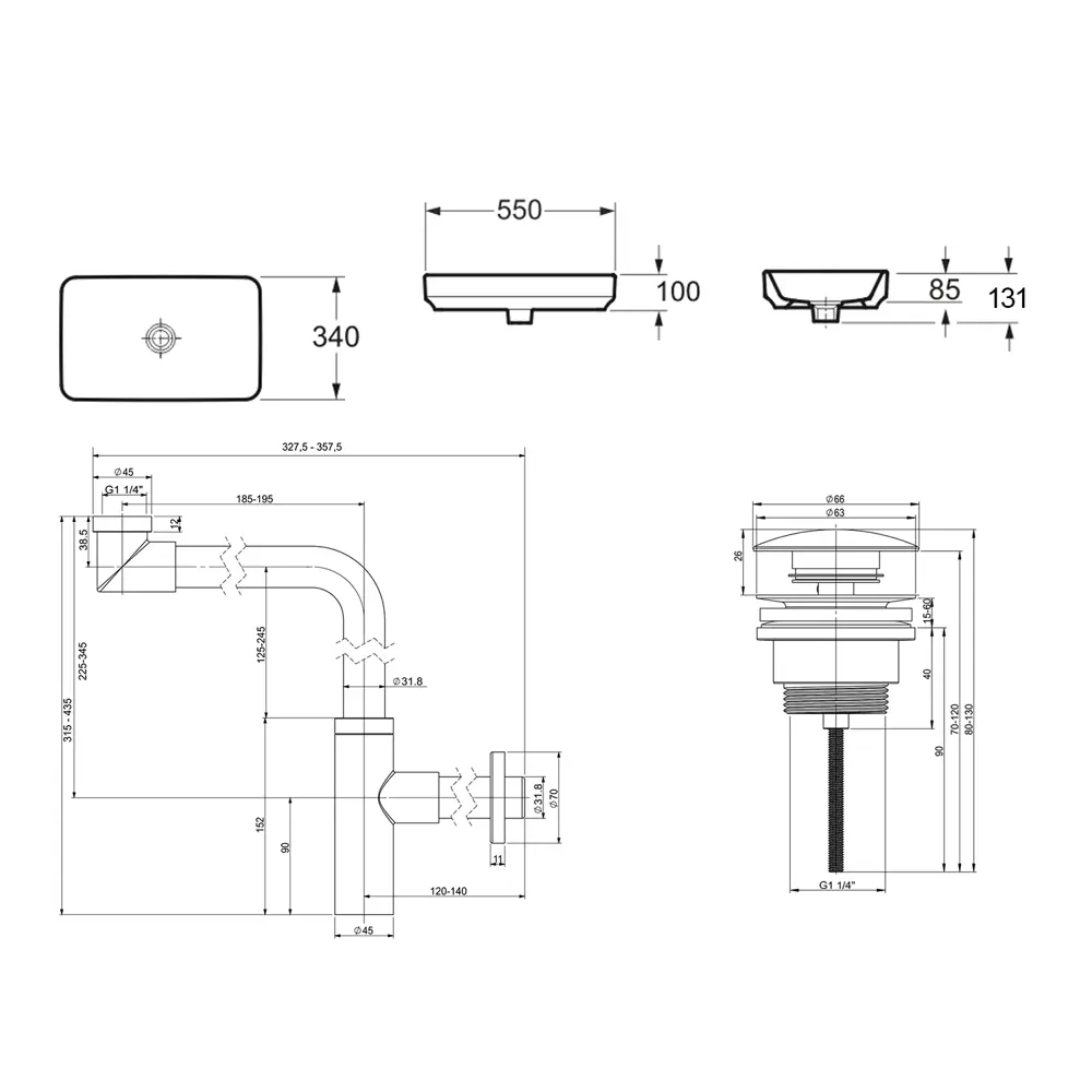 Фото 8 Накладная раковина Lavinia Boho Bathroom Sink Slim 21520162 фарфор 55 см с донным клапаном и металлическим сифоном Фото 8 Накладная раковина Lavinia Boho Bathroom Sink Slim 21520162 фарфор 55 см с донным клапаном и металлическим сифоном
