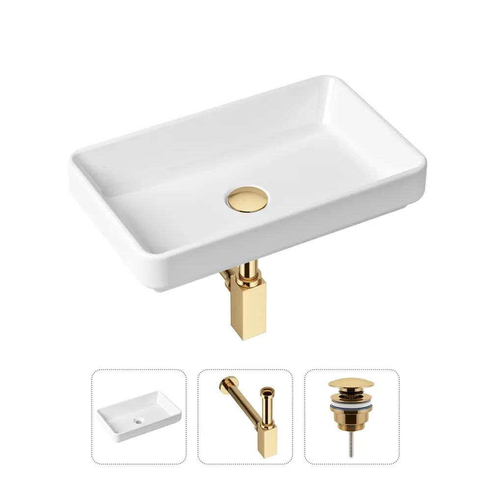 Фото Накладная раковина Lavinia Boho Bathroom Sink Slim 21520128 фарфор 55 см с донным клапаном и металлическим сифоном Фото Накладная раковина Lavinia Boho Bathroom Sink Slim 21520128 фарфор 55 см с донным клапаном и металлическим сифоном
