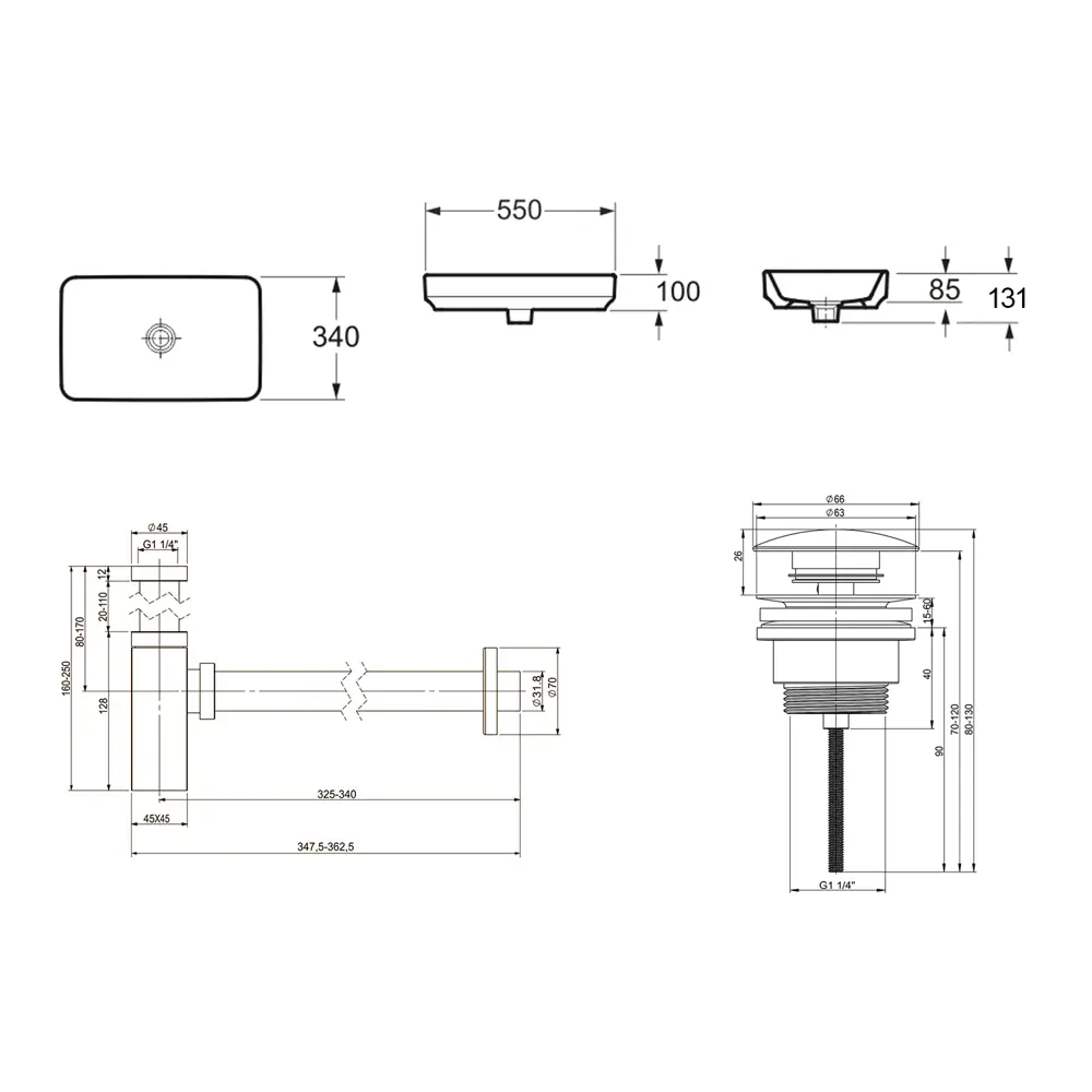 Фото 9 Накладная раковина Lavinia Boho Bathroom Sink Slim 21520128 фарфор 55 см с донным клапаном и металлическим сифоном Фото 9 Накладная раковина Lavinia Boho Bathroom Sink Slim 21520128 фарфор 55 см с донным клапаном и металлическим сифоном