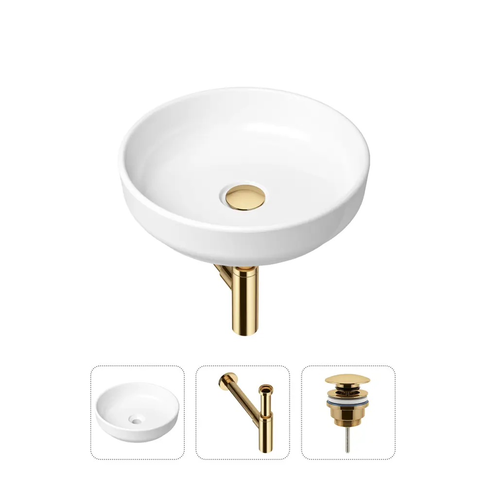 Фото Накладная раковина Lavinia Boho Bathroom Sink Slim 21520202 фарфор 40 см с донным клапаном и металлическим сифоном Фото Накладная раковина Lavinia Boho Bathroom Sink Slim 21520202 фарфор 40 см с донным клапаном и металлическим сифоном