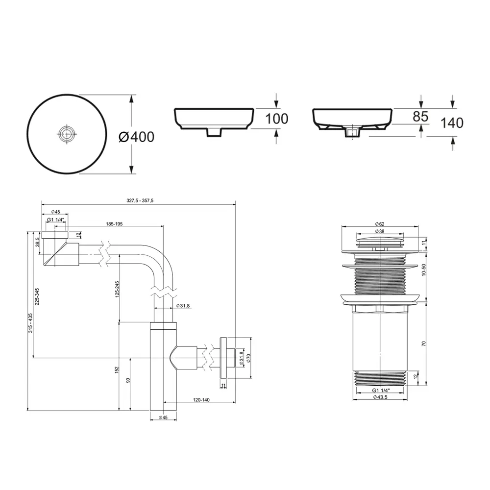 Фото 9 Накладная раковина Lavinia Boho Bathroom Sink Slim 21520211 фарфор 40 см с донным клапаном и металлическим сифоном Фото 9 Накладная раковина Lavinia Boho Bathroom Sink Slim 21520211 фарфор 40 см с донным клапаном и металлическим сифоном