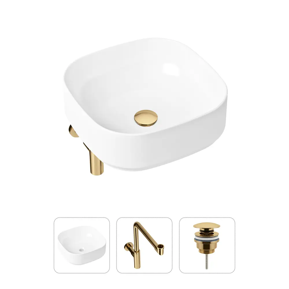 Фото Накладная раковина Lavinia Boho Bathroom Sink Slim 21520266 фарфор 40 см с донным клапаном и металлическим сифоном Фото Накладная раковина Lavinia Boho Bathroom Sink Slim 21520266 фарфор 40 см с донным клапаном и металлическим сифоном