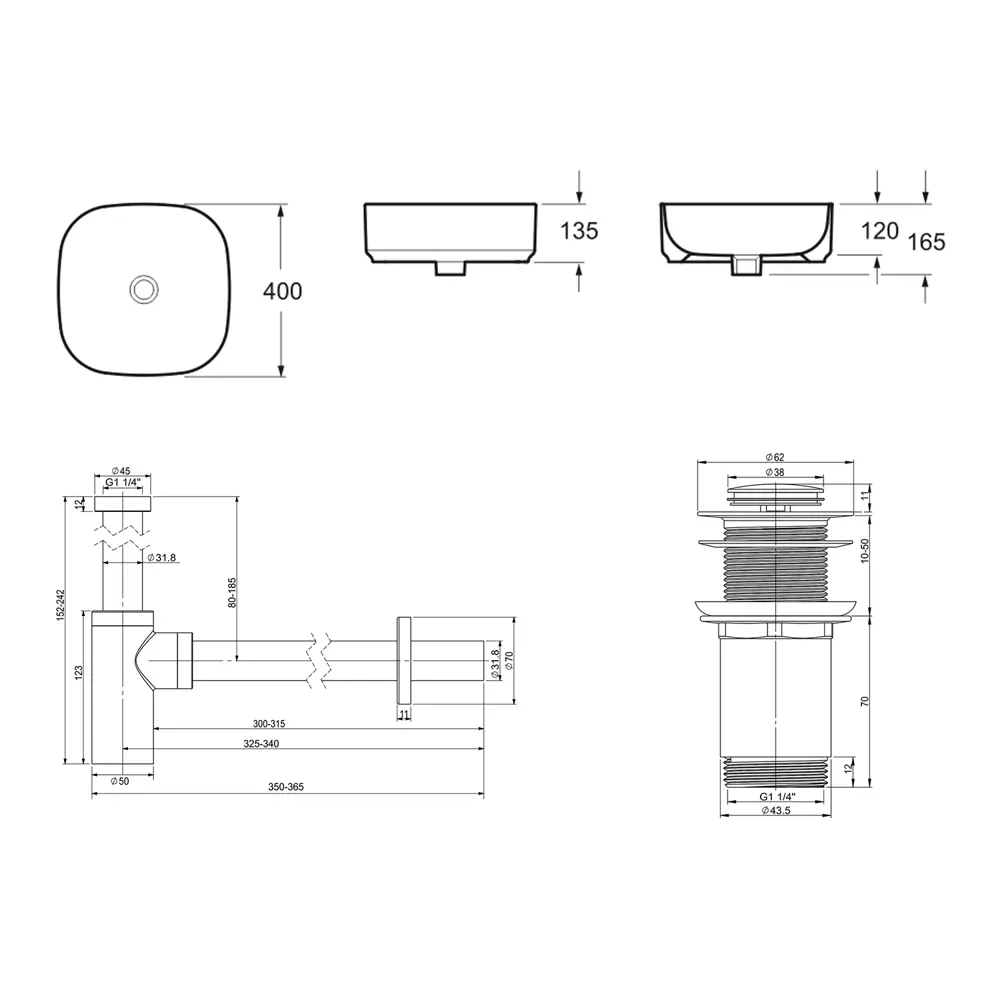 Фото 9 Накладная раковина Lavinia Boho Bathroom Sink Slim 21520227 фарфор 40 см с донным клапаном и металлическим сифоном Фото 9 Накладная раковина Lavinia Boho Bathroom Sink Slim 21520227 фарфор 40 см с донным клапаном и металлическим сифоном