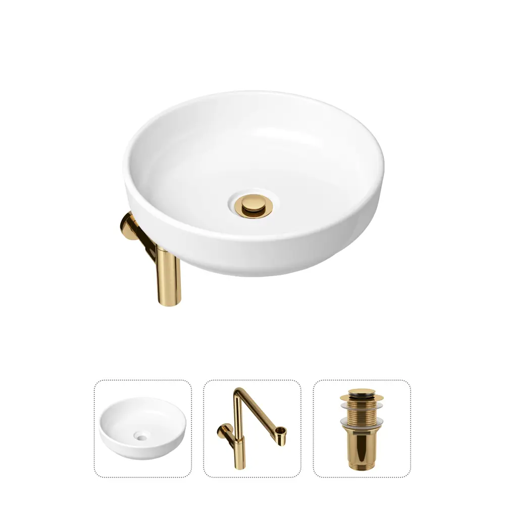 Фото Накладная раковина Lavinia Boho Bathroom Sink Slim 21520211 фарфор 40 см с донным клапаном и металлическим сифоном Фото Накладная раковина Lavinia Boho Bathroom Sink Slim 21520211 фарфор 40 см с донным клапаном и металлическим сифоном