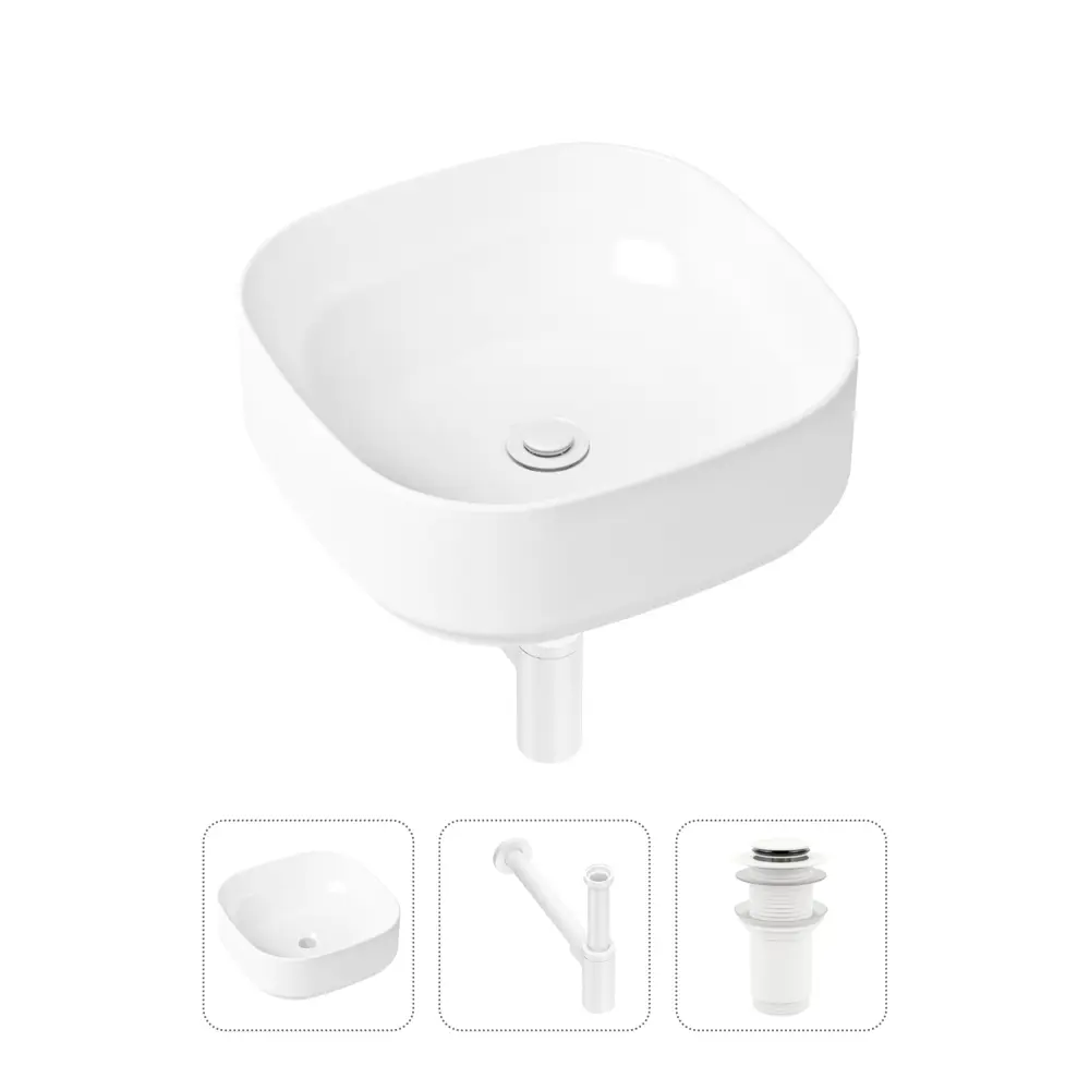 Фото Накладная раковина Lavinia Boho Bathroom Sink Slim 21520229 фарфор 40 см с донным клапаном и металлическим сифоном Фото Накладная раковина Lavinia Boho Bathroom Sink Slim 21520229 фарфор 40 см с донным клапаном и металлическим сифоном