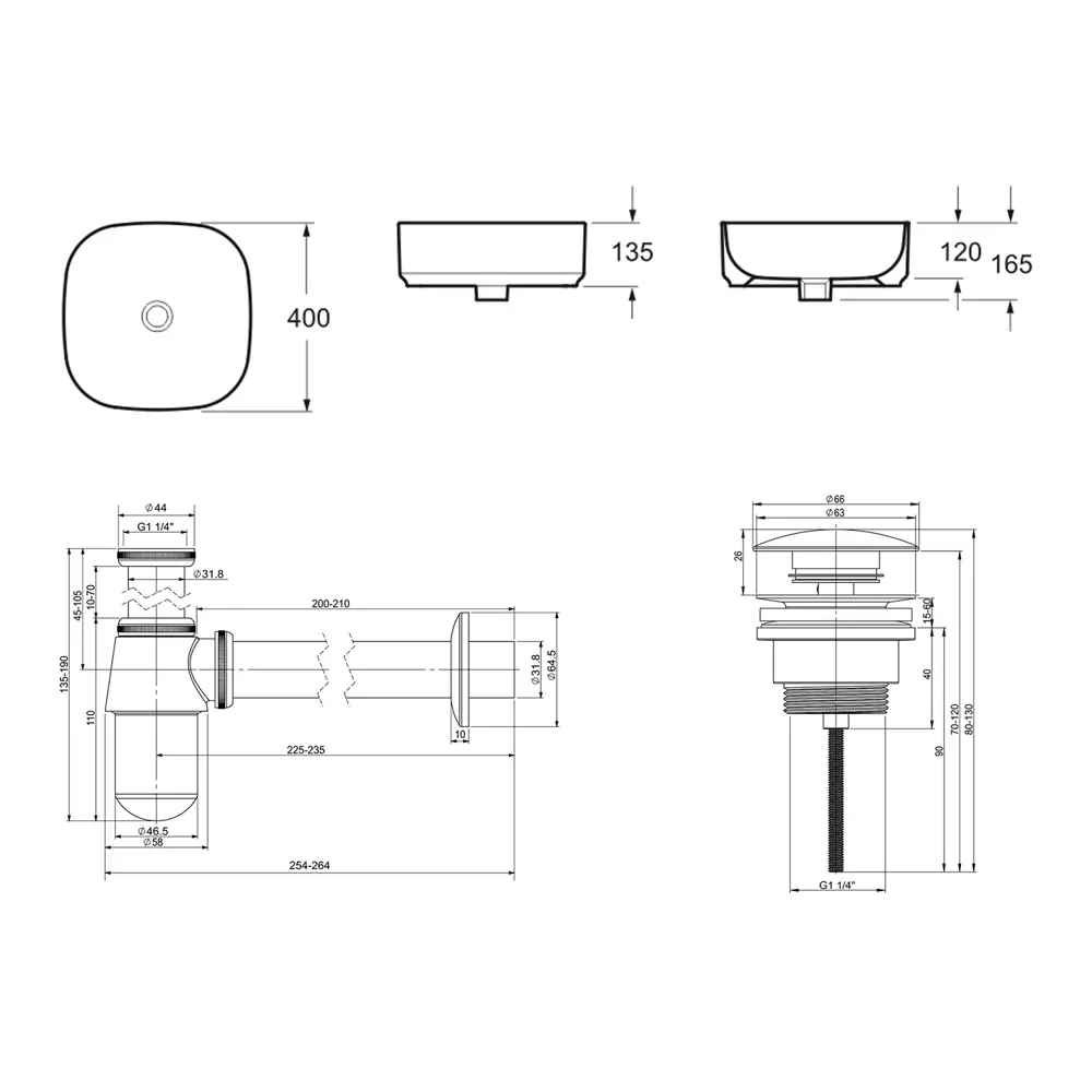 Фото 9 Накладная раковина Lavinia Boho Bathroom Sink Slim 21520220 фарфор 40 см с донным клапаном и металлическим сифоном Фото 9 Накладная раковина Lavinia Boho Bathroom Sink Slim 21520220 фарфор 40 см с донным клапаном и металлическим сифоном
