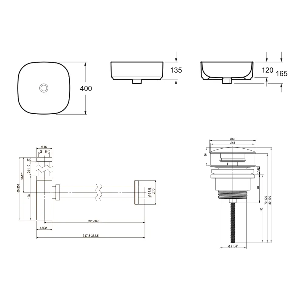 Фото 9 Накладная раковина Lavinia Boho Bathroom Sink Slim 21520232 фарфор 40 см с донным клапаном и металлическим сифоном Фото 9 Накладная раковина Lavinia Boho Bathroom Sink Slim 21520232 фарфор 40 см с донным клапаном и металлическим сифоном