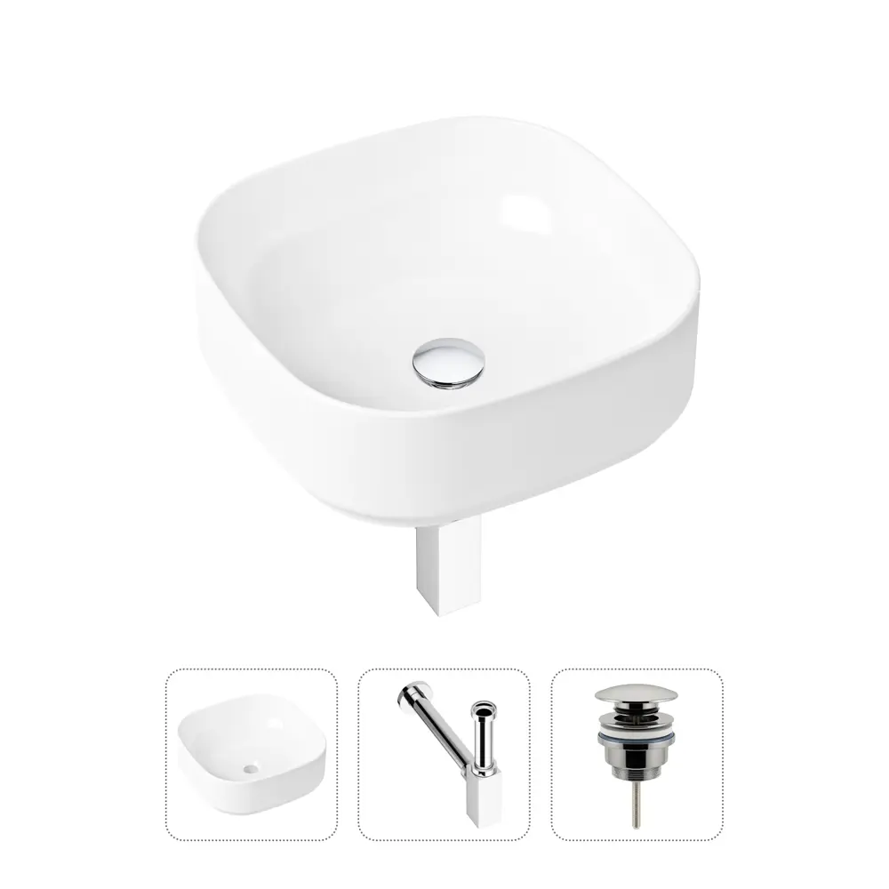 Фото Накладная раковина Lavinia Boho Bathroom Sink Slim 21520232 фарфор 40 см с донным клапаном и металлическим сифоном Фото Накладная раковина Lavinia Boho Bathroom Sink Slim 21520232 фарфор 40 см с донным клапаном и металлическим сифоном