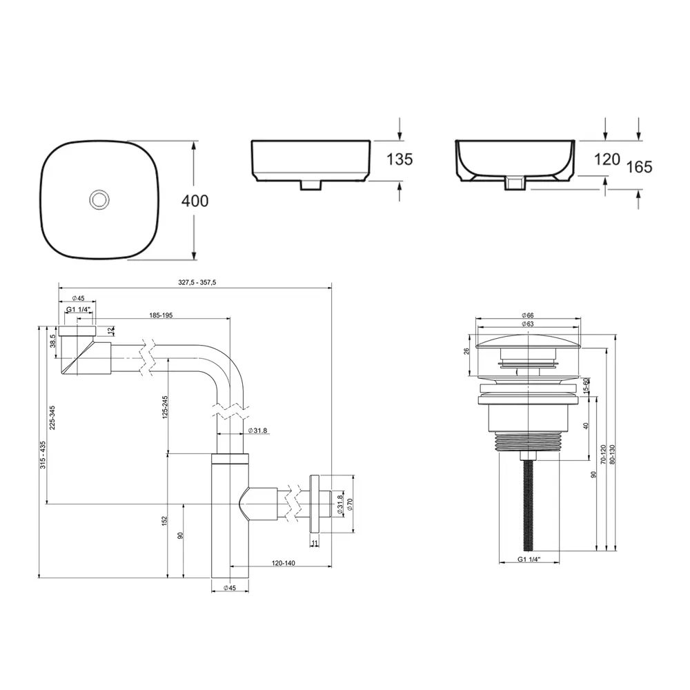 Фото 9 Накладная раковина Lavinia Boho Bathroom Sink Slim 21520264 фарфор 40 см с донным клапаном и металлическим сифоном Фото 9 Накладная раковина Lavinia Boho Bathroom Sink Slim 21520264 фарфор 40 см с донным клапаном и металлическим сифоном