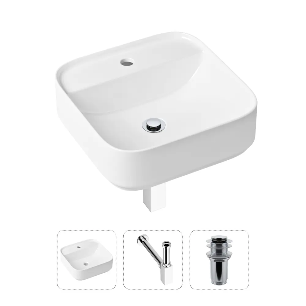 Фото Накладная раковина Lavinia Boho Bathroom Sink Slim 21520285 фарфор 42 см с донным клапаном и металлическим сифоном Фото Накладная раковина Lavinia Boho Bathroom Sink Slim 21520285 фарфор 42 см с донным клапаном и металлическим сифоном