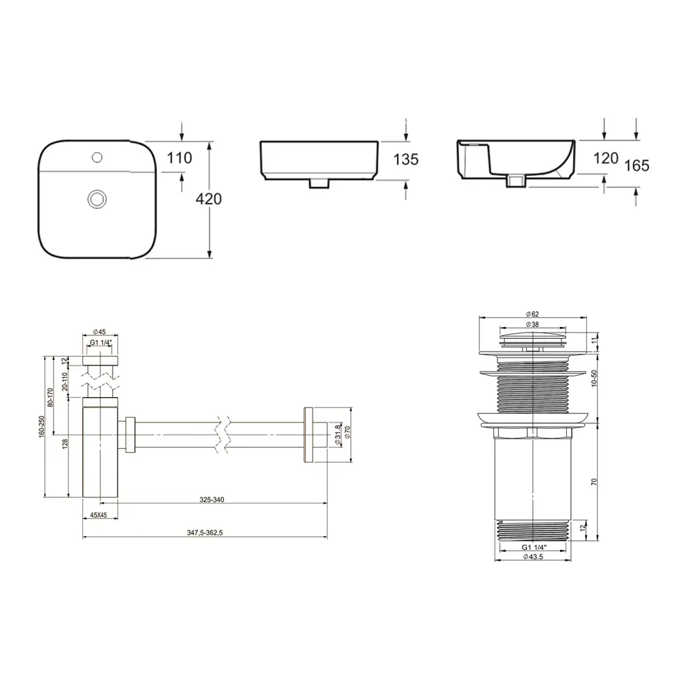 Фото 8 Накладная раковина Lavinia Boho Bathroom Sink Slim 21520285 фарфор 42 см с донным клапаном и металлическим сифоном Фото 8 Накладная раковина Lavinia Boho Bathroom Sink Slim 21520285 фарфор 42 см с донным клапаном и металлическим сифоном