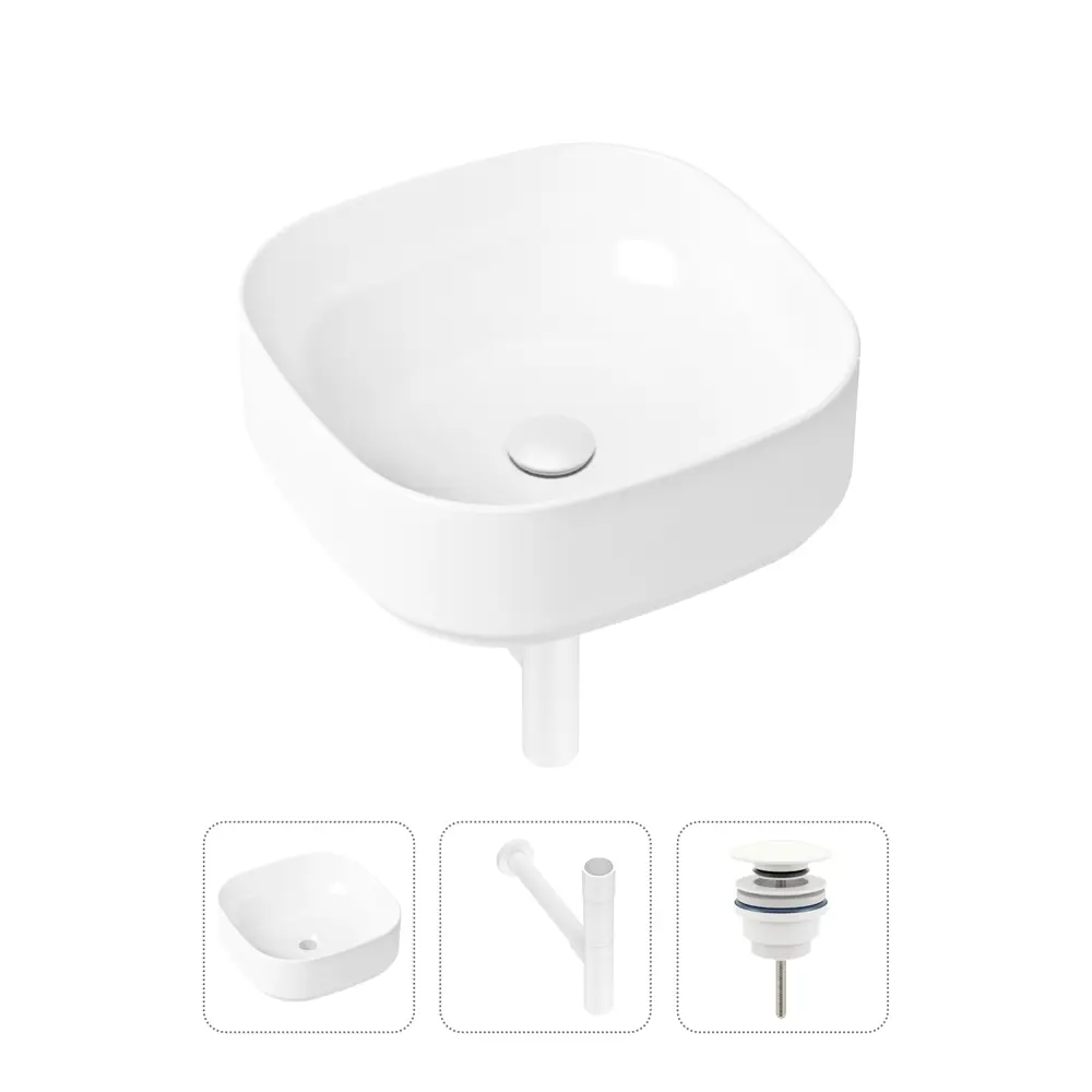 Фото Накладная раковина Lavinia Boho Bathroom Sink Slim 21520250 фарфор 40 см с донным клапаном и металлическим сифоном Фото Накладная раковина Lavinia Boho Bathroom Sink Slim 21520250 фарфор 40 см с донным клапаном и металлическим сифоном