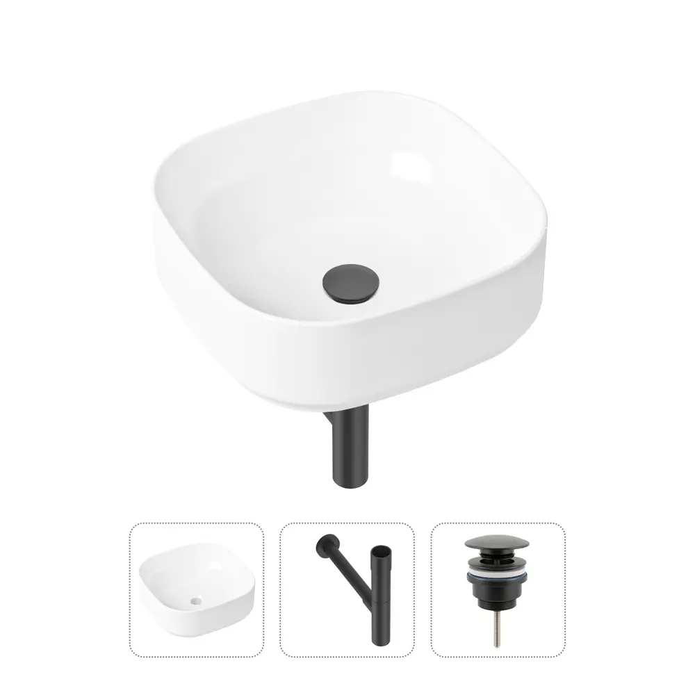 Фото Накладная раковина Lavinia Boho Bathroom Sink Slim 21520244 фарфор 40 см с донным клапаном и металлическим сифоном Фото Накладная раковина Lavinia Boho Bathroom Sink Slim 21520244 фарфор 40 см с донным клапаном и металлическим сифоном
