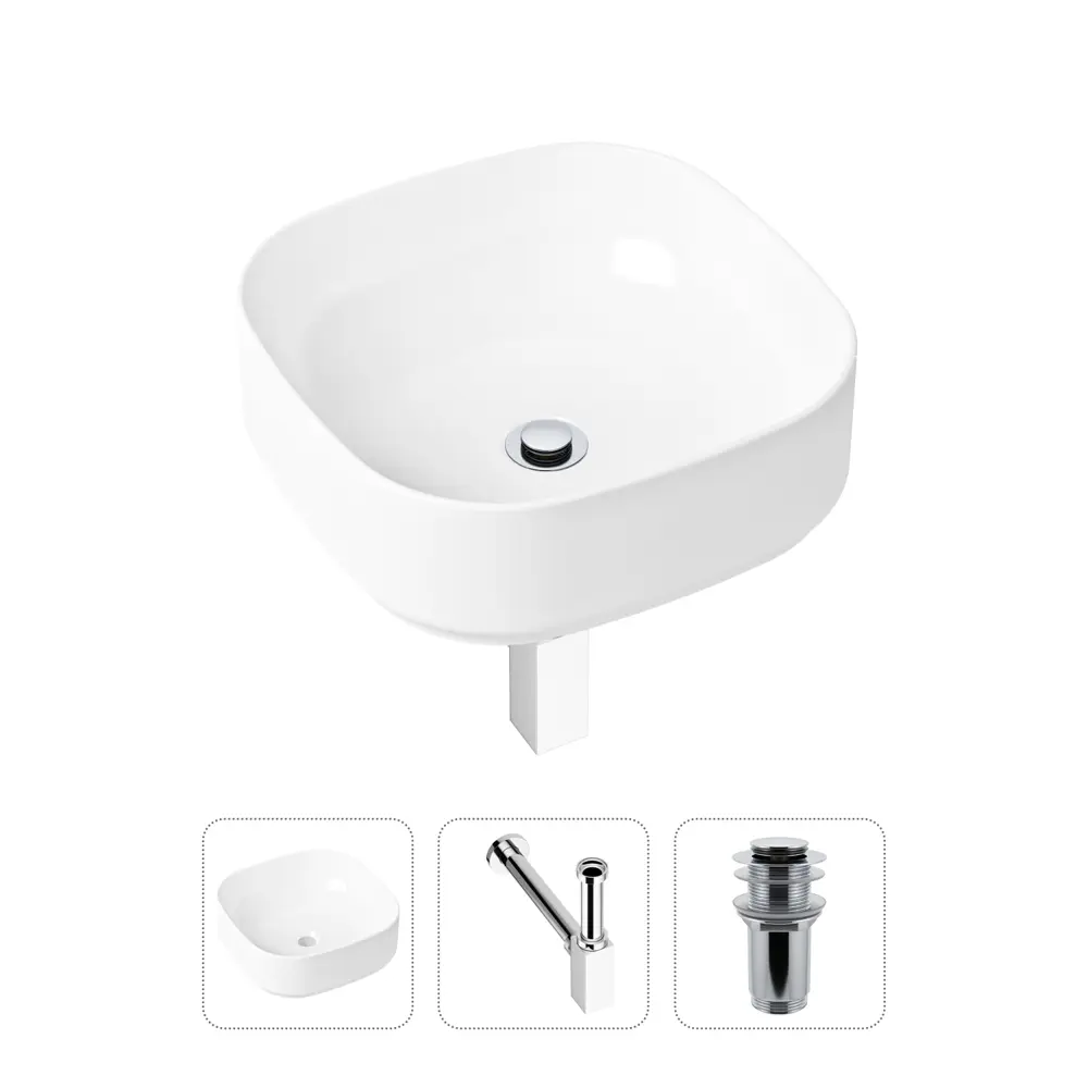 Фото Накладная раковина Lavinia Boho Bathroom Sink Slim 21520231 фарфор 40 см с донным клапаном и металлическим сифоном Фото Накладная раковина Lavinia Boho Bathroom Sink Slim 21520231 фарфор 40 см с донным клапаном и металлическим сифоном