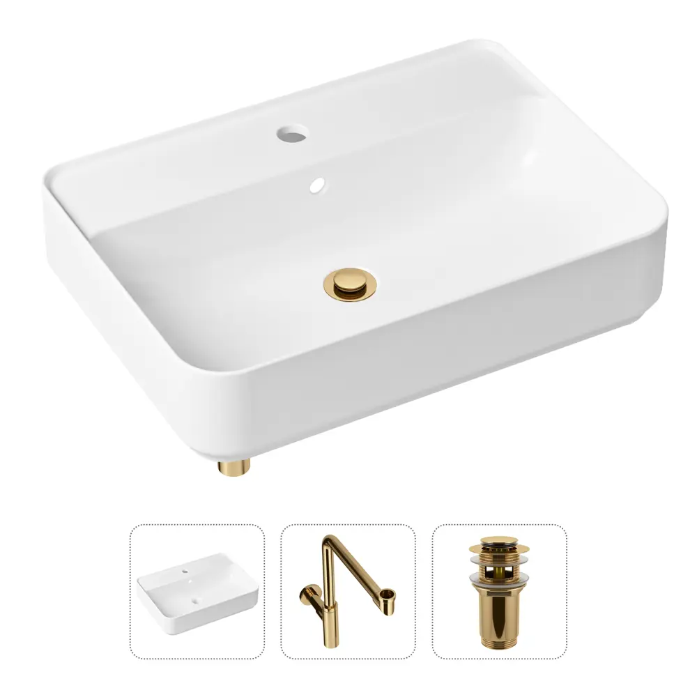 Фото Накладная раковина Lavinia Boho Bathroom Sink Slim 21520373 фарфор 60 см с донным клапаном и металлическим сифоном Фото Накладная раковина Lavinia Boho Bathroom Sink Slim 21520373 фарфор 60 см с донным клапаном и металлическим сифоном