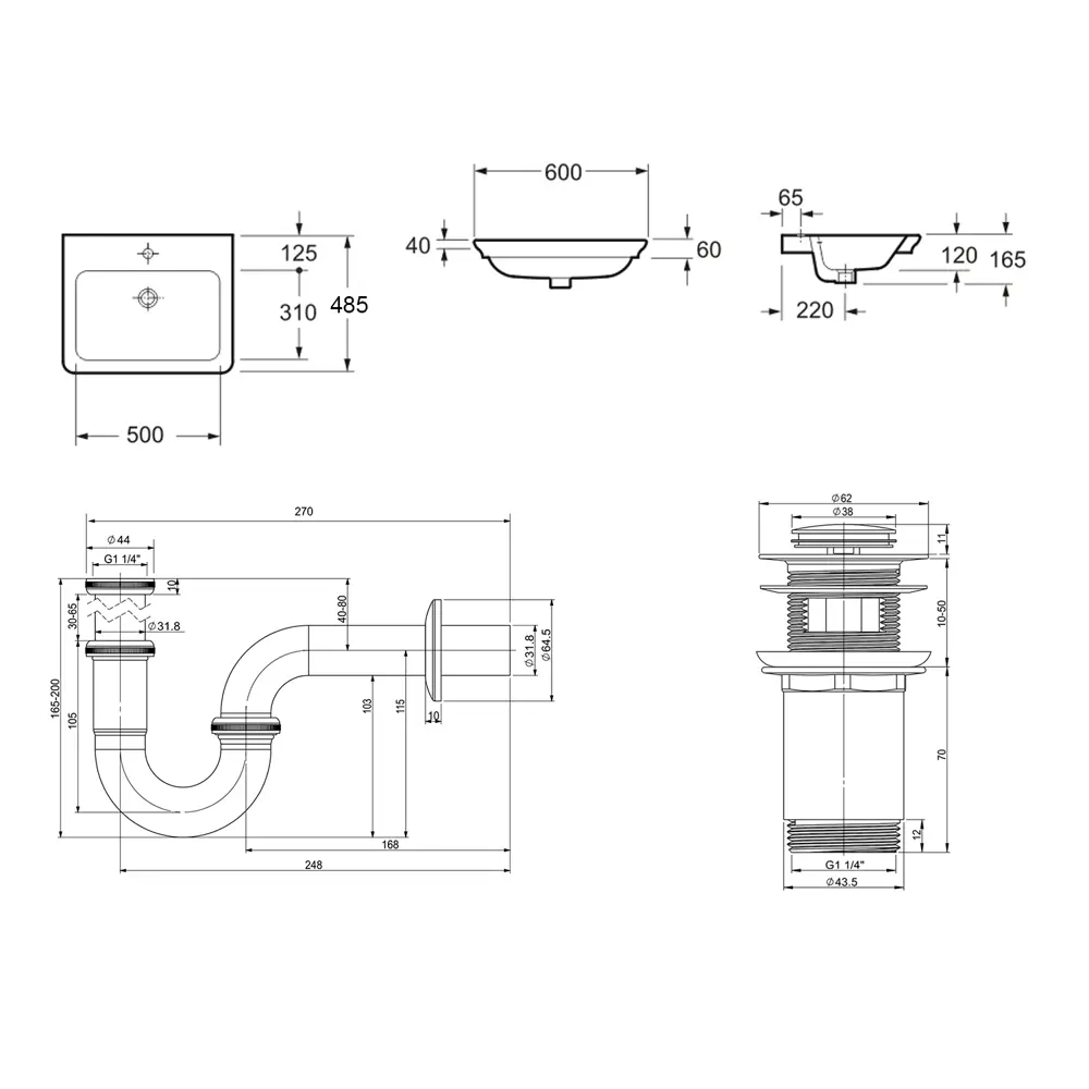 Фото 7 Врезная раковина Lavinia Boho Bathroom Sink 21520379 фарфор 60 см с донным клапаном и металлическим сифоном Фото 7 Врезная раковина Lavinia Boho Bathroom Sink 21520379 фарфор 60 см с донным клапаном и металлическим сифоном