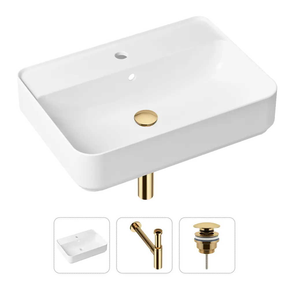 Фото Накладная раковина Lavinia Boho Bathroom Sink Slim 21520364 фарфор 60 см с донным клапаном и металлическим сифоном Фото Накладная раковина Lavinia Boho Bathroom Sink Slim 21520364 фарфор 60 см с донным клапаном и металлическим сифоном