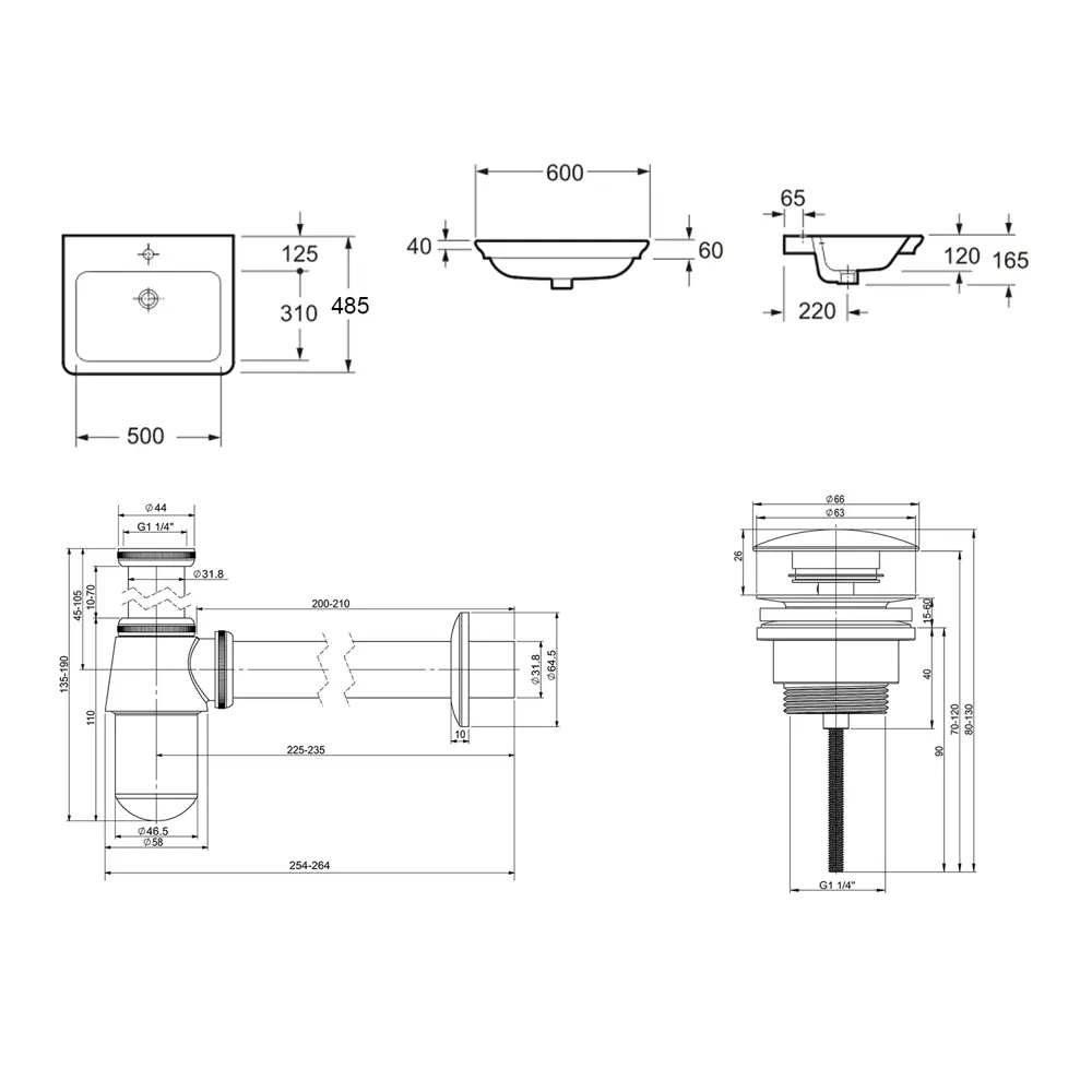 Фото 7 Врезная раковина Lavinia Boho Bathroom Sink 21520382 фарфор 60 см с донным клапаном и металлическим сифоном Фото 7 Врезная раковина Lavinia Boho Bathroom Sink 21520382 фарфор 60 см с донным клапаном и металлическим сифоном