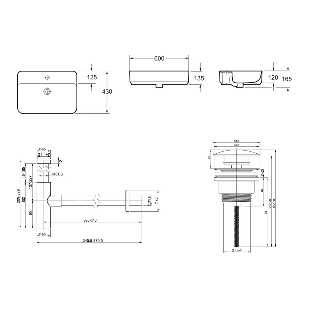 Фото 9 Накладная раковина Lavinia Boho Bathroom Sink Slim 21520364 фарфор 60 см с донным клапаном и металлическим сифоном Фото 9 Накладная раковина Lavinia Boho Bathroom Sink Slim 21520364 фарфор 60 см с донным клапаном и металлическим сифоном